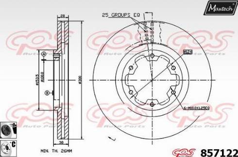 Maxtech 857122.6060 - Тормозной диск autospares.lv