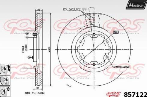 Maxtech 857122.6880 - Тормозной диск autospares.lv