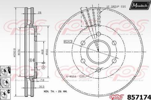 Maxtech 857174.6980 - Тормозной диск autospares.lv