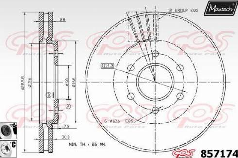 Maxtech 857174.6060 - Тормозной диск autospares.lv