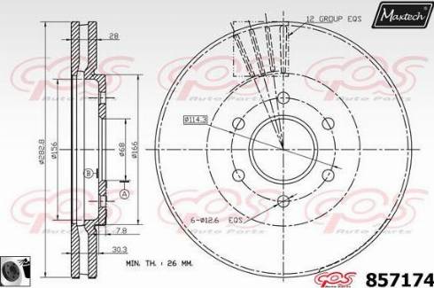 Maxtech 857174.0060 - Тормозной диск autospares.lv