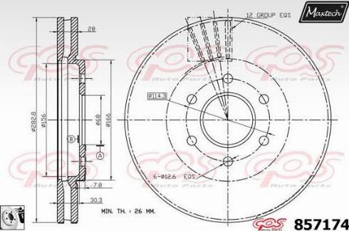 Maxtech 857174.0080 - Тормозной диск autospares.lv