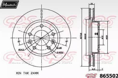 Maxtech 865502.6880 - Тормозной диск autospares.lv