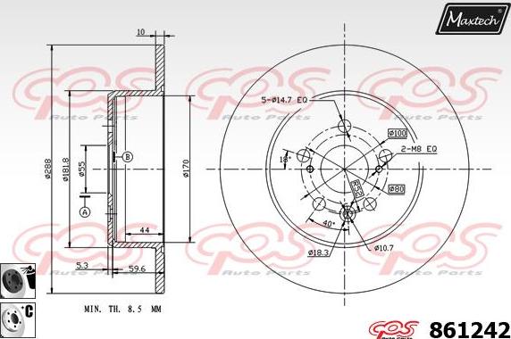 Maxtech 865514 - Тормозной диск autospares.lv