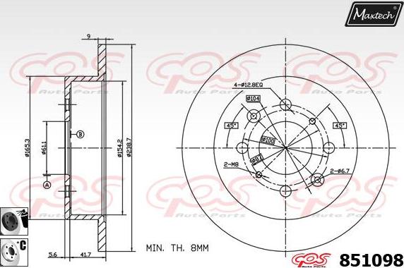 Maxtech 865515 - Тормозной диск autospares.lv