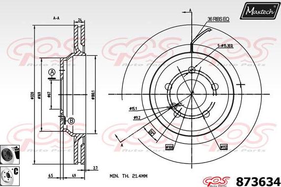 Maxtech 865513 - Тормозной диск autospares.lv