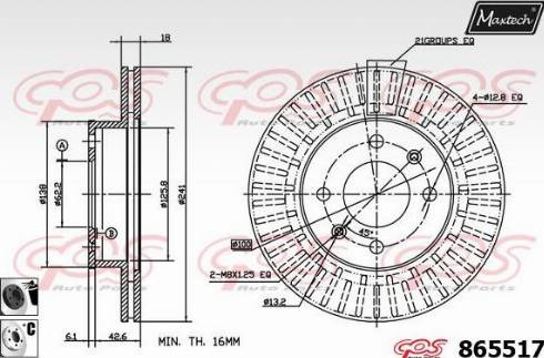 Maxtech 865517.6060 - Тормозной диск autospares.lv