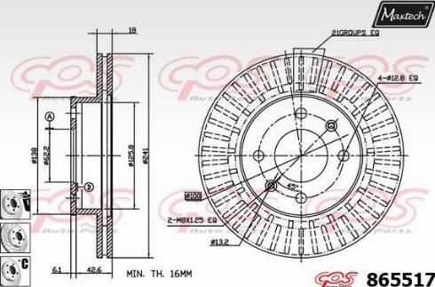 Maxtech 865517.6980 - Тормозной диск autospares.lv