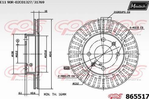 Maxtech 865517.0000 - Тормозной диск autospares.lv