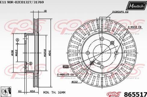 Maxtech 865517.0080 - Тормозной диск autospares.lv