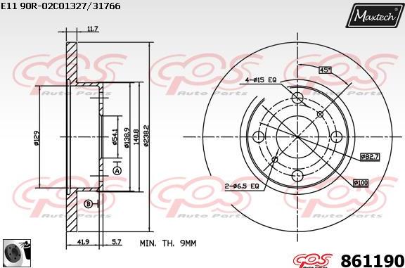 Maxtech 865517 - Тормозной диск autospares.lv