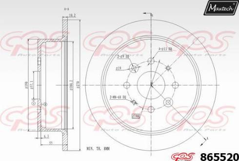 Maxtech 865520.0000 - Тормозной диск autospares.lv