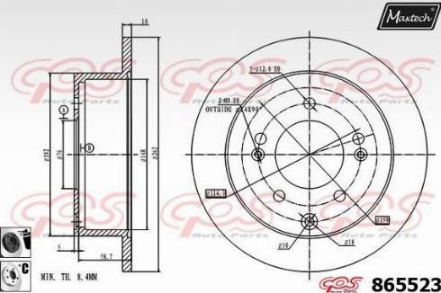 Maxtech 865523.6060 - Тормозной диск autospares.lv