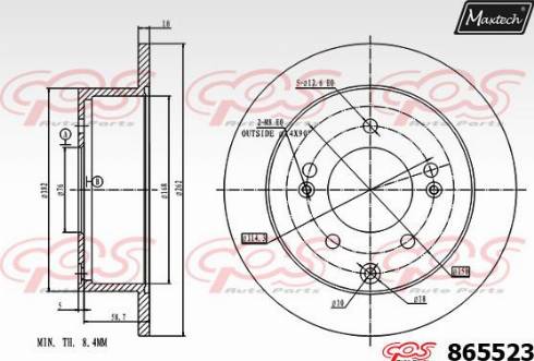 Maxtech 865523.0000 - Тормозной диск autospares.lv