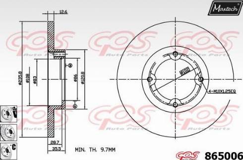 Maxtech 865006.6980 - Тормозной диск autospares.lv