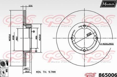 Maxtech 865006.6060 - Тормозной диск autospares.lv