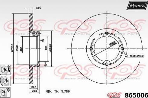 Maxtech 865006.6880 - Тормозной диск autospares.lv