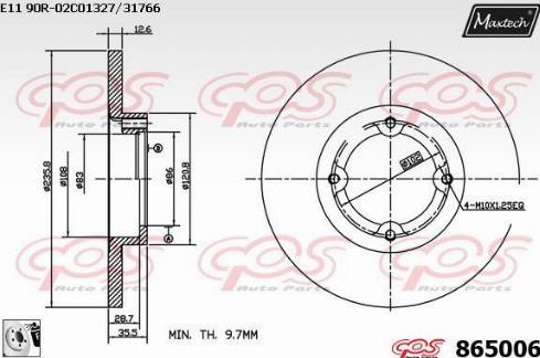 Maxtech 865006.0080 - Тормозной диск autospares.lv