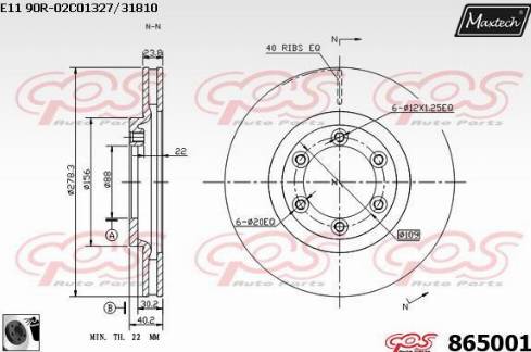 Maxtech 865001.0060 - Тормозной диск autospares.lv