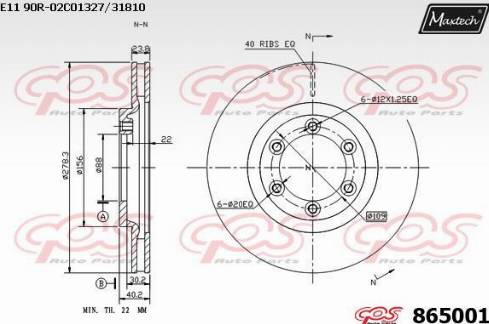 Maxtech 865001.0000 - Тормозной диск autospares.lv