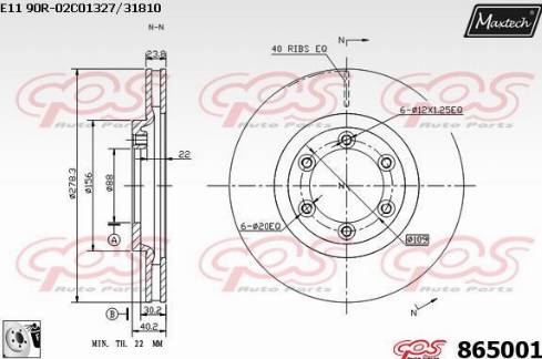 Maxtech 865001.0080 - Тормозной диск autospares.lv