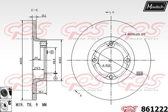 Maxtech 865001 - Тормозной диск autospares.lv