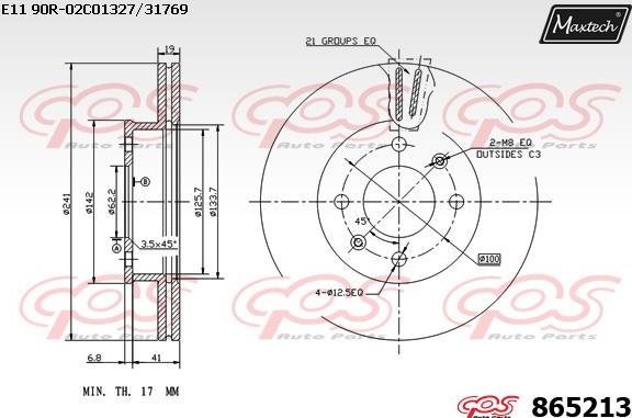 Maxtech 865016 - Тормозной диск autospares.lv