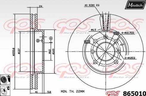 Maxtech 865010.6060 - Тормозной диск autospares.lv