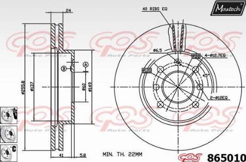 Maxtech 865010.6880 - Тормозной диск autospares.lv