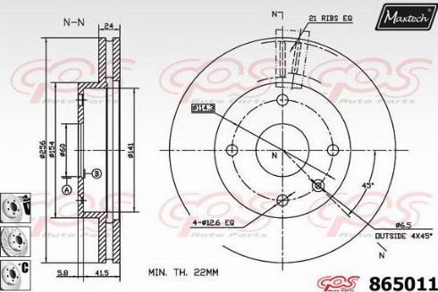 Maxtech 865011.6880 - Тормозной диск autospares.lv