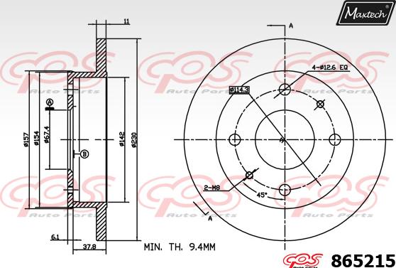 Maxtech 865011 - Тормозной диск autospares.lv