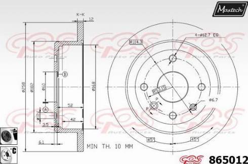 Maxtech 865012.6060 - Тормозной диск autospares.lv