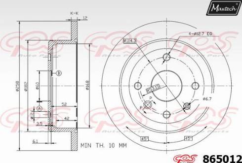 Maxtech 865012.0000 - Тормозной диск autospares.lv