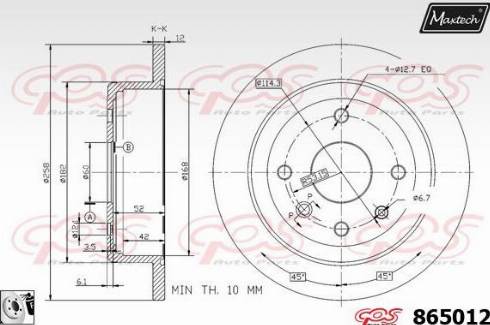 Maxtech 865012.0080 - Тормозной диск autospares.lv