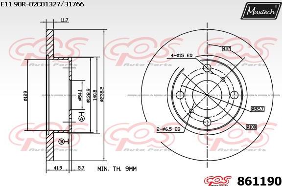 Maxtech 865012 - Тормозной диск autospares.lv