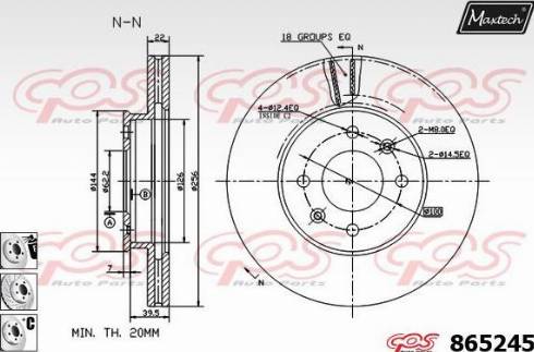 Maxtech 865245.6980 - Тормозной диск autospares.lv