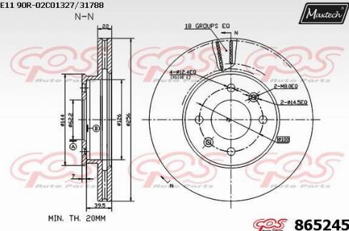 Maxtech 865245.0000 - Тормозной диск autospares.lv