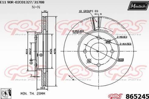 Maxtech 865245.0080 - Тормозной диск autospares.lv