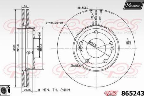 Maxtech 865243.0060 - Тормозной диск autospares.lv