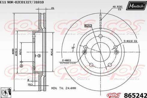 Maxtech 865242.0080 - Тормозной диск autospares.lv