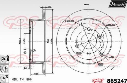 Maxtech 865247.6880 - Тормозной диск autospares.lv