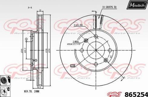 Maxtech 865254.6060 - Тормозной диск autospares.lv