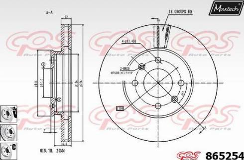 Maxtech 865254.6880 - Тормозной диск autospares.lv