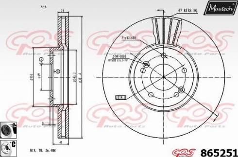 Maxtech 865251.6060 - Тормозной диск autospares.lv