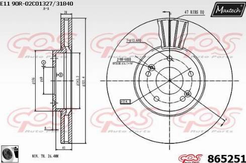 Maxtech 865251.0060 - Тормозной диск autospares.lv