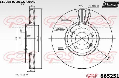 Maxtech 865251.0000 - Тормозной диск autospares.lv