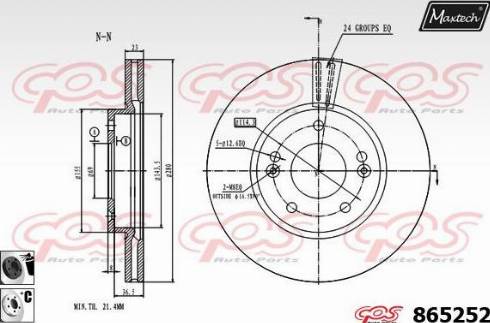 Maxtech 865252.6060 - Тормозной диск autospares.lv