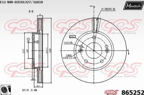 Maxtech 865252.0060 - Тормозной диск autospares.lv