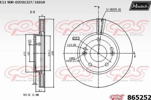 Maxtech 865252.0000 - Тормозной диск autospares.lv