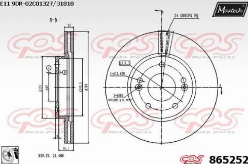 Maxtech 865252.0080 - Тормозной диск autospares.lv